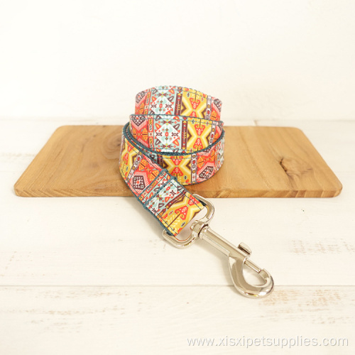 Lead Rope Dog Collars With Adjustable Metal Buckle